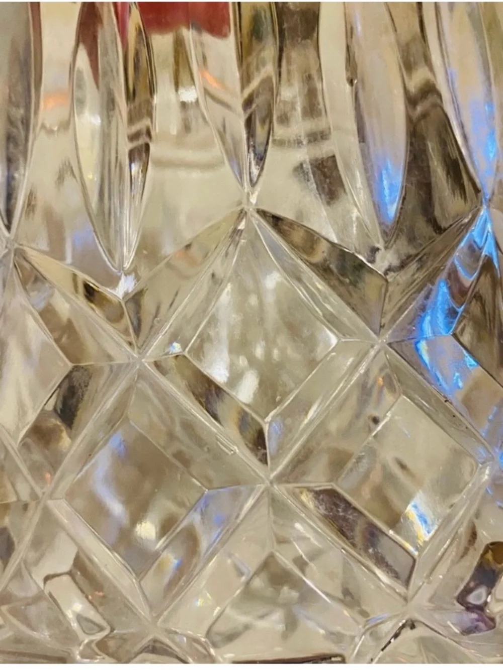 Vintage Clear Crystal Cut champagne cooler heavy Glass Decorative Vase by